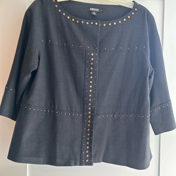 DKNY Dark Grey/Black Studded Jacket - Picture 4 of 5